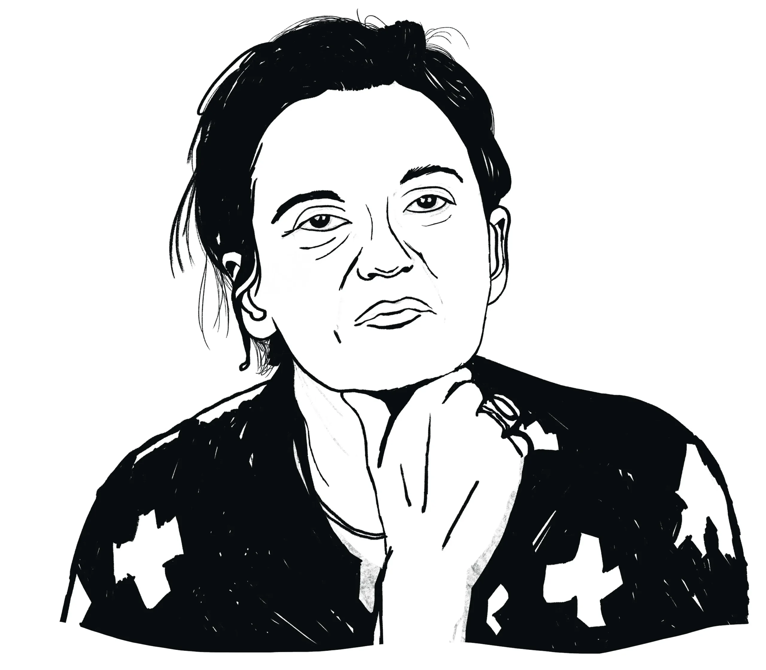 Ritratto a china di Emma Dante illustrato per la rivista di critica teatrale La Falena