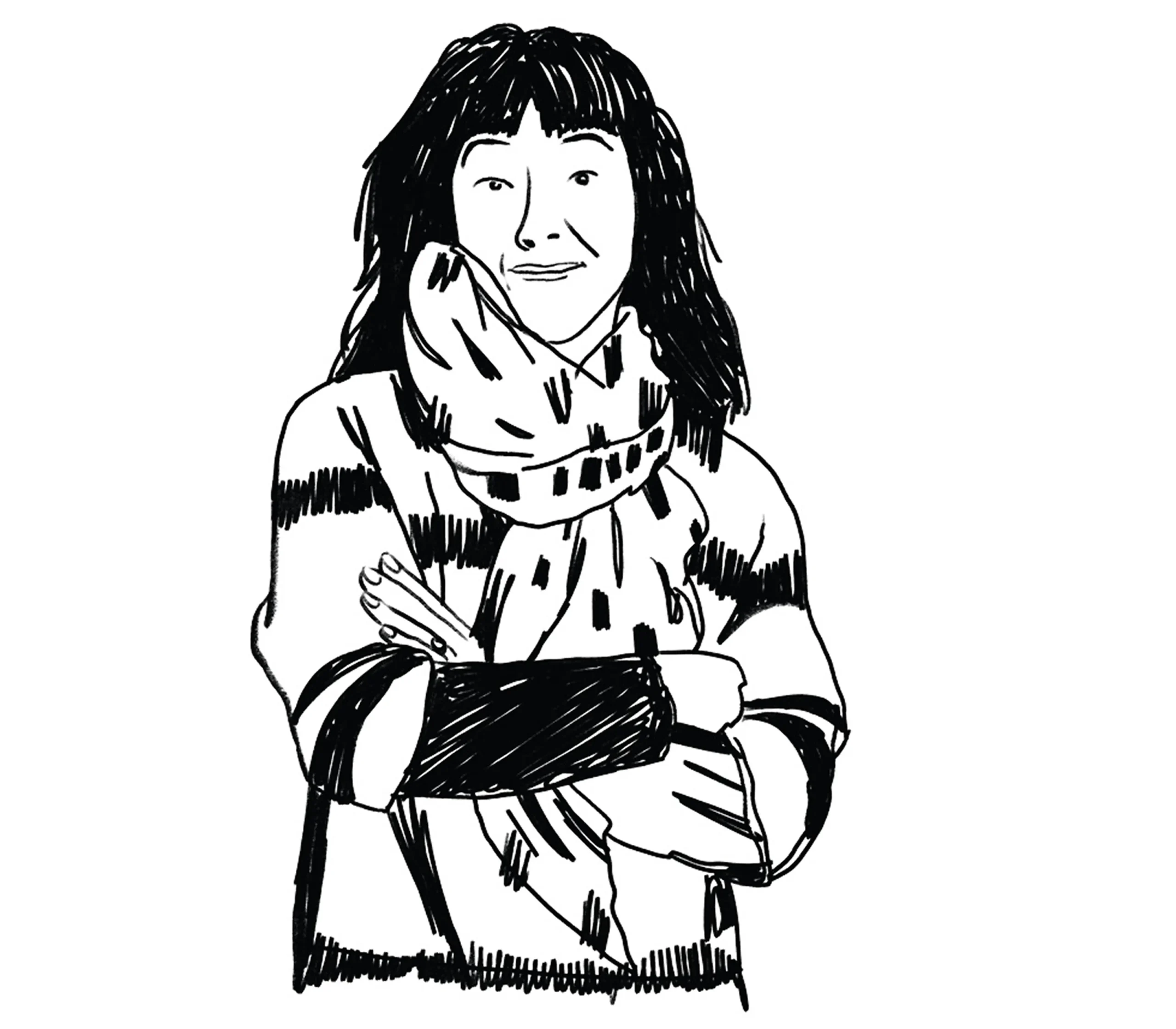 Ritratto a china di Lisa Ferlazzo Natoli illustrato per la rivista di critica teatrale La Falena