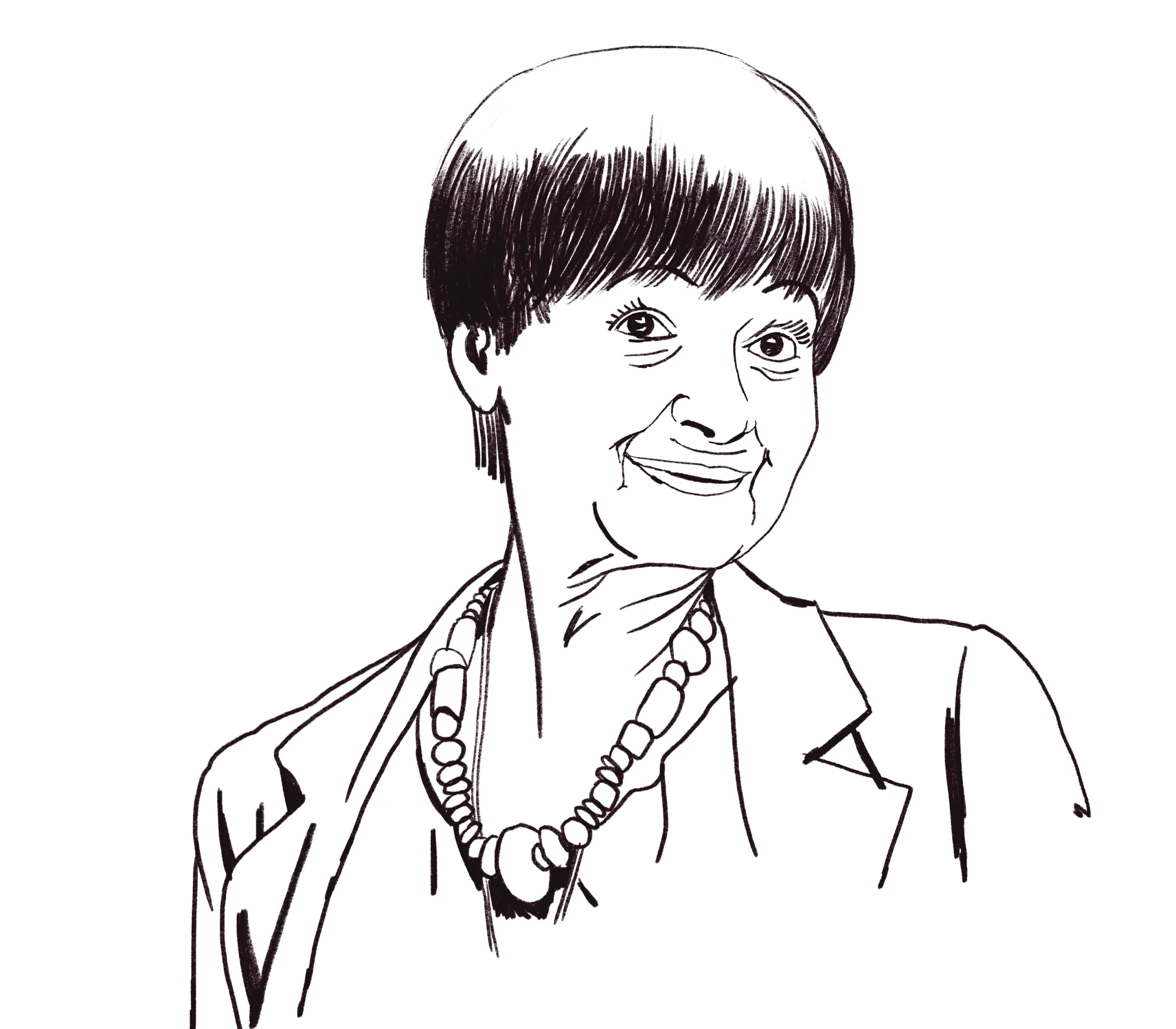 Ritratto a china di Milena Vukotić illustrato per la rivista di critica teatrale La Falena